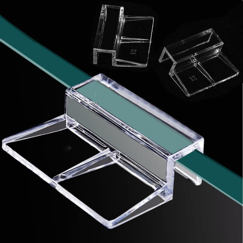 20Pcs Aquarium Glass Cover Clip Acrylic Universal Lid Clips for Rimless Aquariums Clear Color Acrylic Aquarium Glass Cover Holder 5mm - PawsPlanet Australia