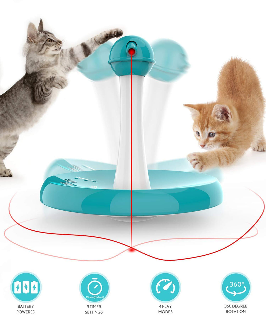 [Australia] - Newest Cat Laser toy,Upgraded Interactive Tumbler Laser Toys for Pet,Automatic Electronic Cats Pets Kitten Chaser Toy with Laser Indoor,4 Speed Modes,3 Timer Settings,Irregular Circle,Safe Material 