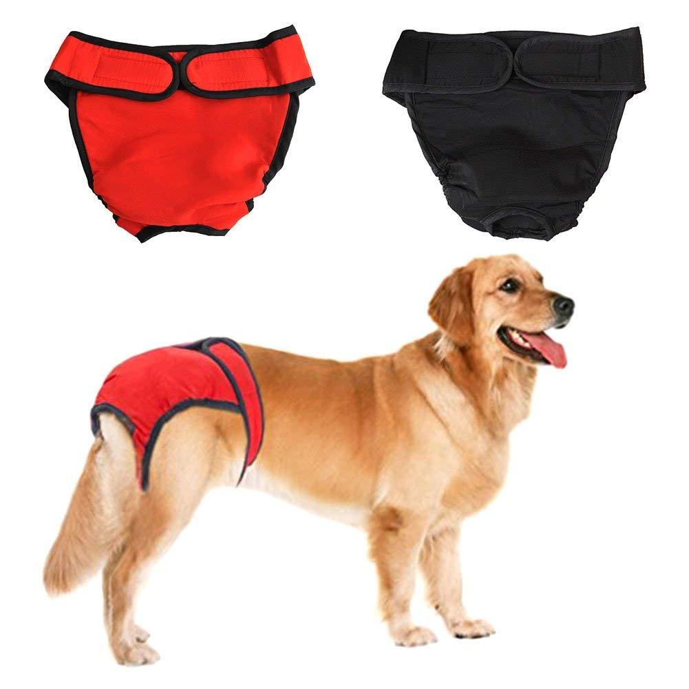 [Australia] - Delifur 2 Pack Washable Female Dog Diapers Adjustable and Leakproof Doggie Sanitary Panties for Small to Large Dogs XL 