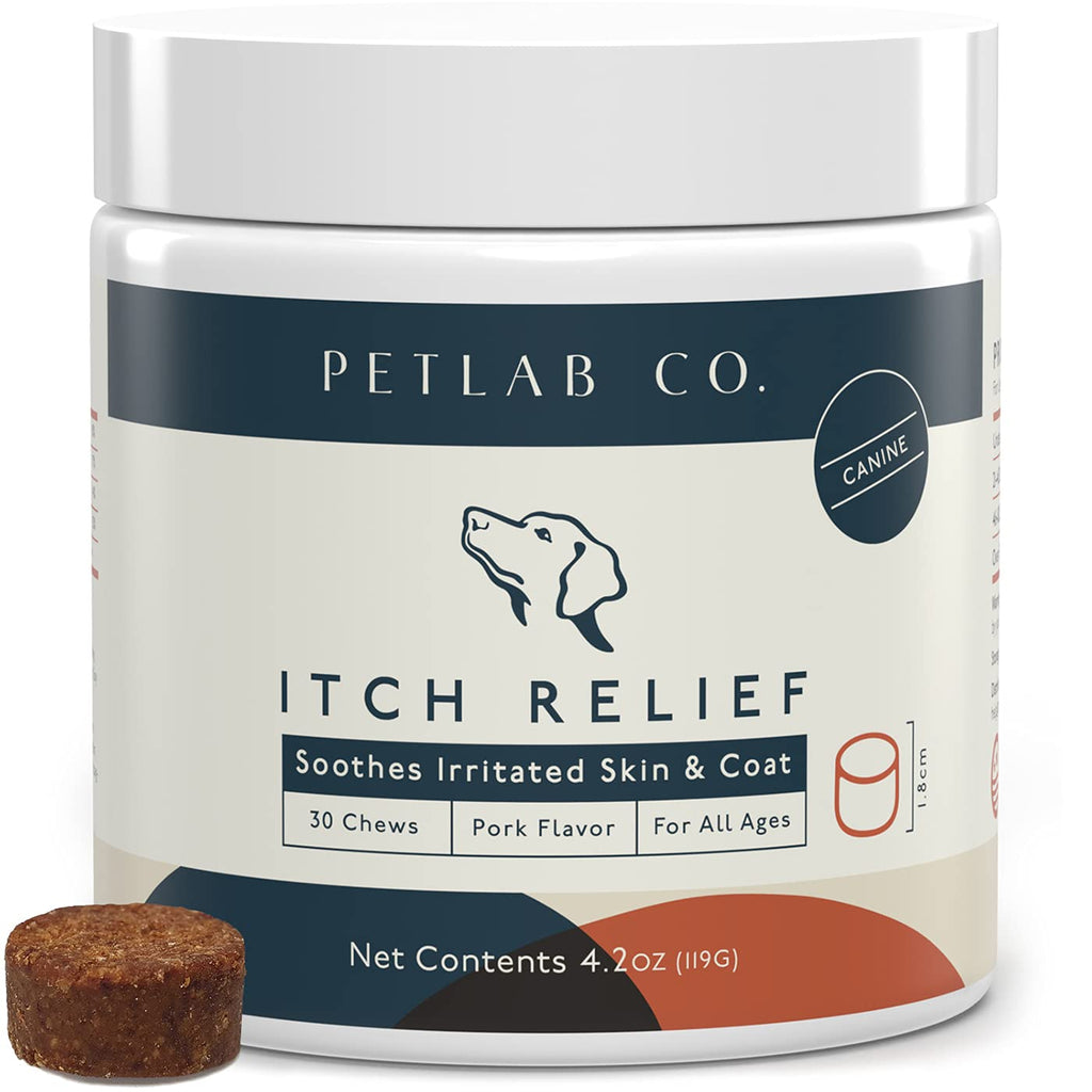 PetLab Co. Itch Relief Chews - Support For Dry, Occasionally Itchy Skin & Coats - Formulated With Turmeric, Omega 3 & 6, Honey - PawsPlanet Australia