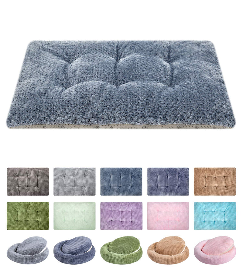 [Australia] - WONDER MIRACLE Fuzzy Deluxe Pet Beds, Super Plush Dog or Cat Beds Ideal for Dog Crates, Machine Wash & Dryer Friendly 15" x 23" S-Dark Blue 