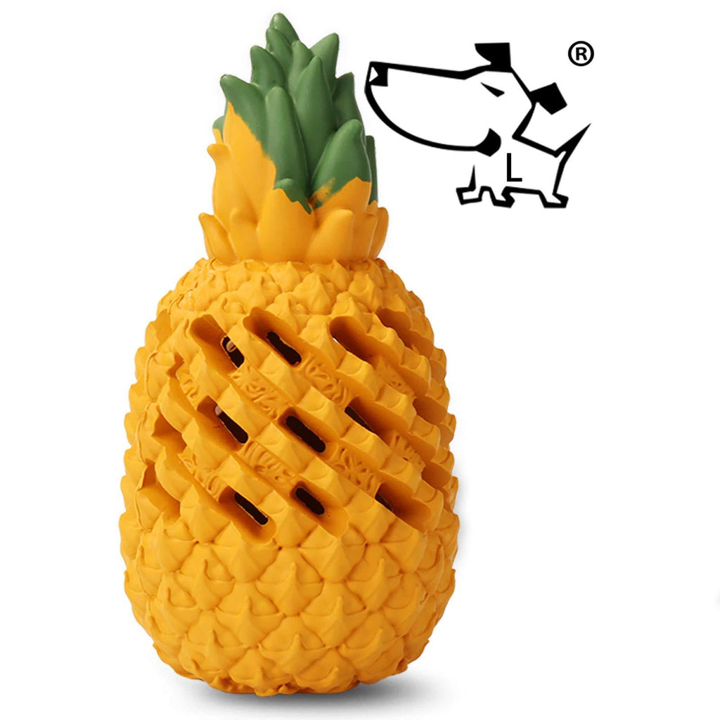 [Australia] - M.C.works Dog Chew Toys for Aggressive Chewer, Tough Dog Dental Chews Toy, Indestructible Dog Toys for Large Dogs, Food Grade Puppy Toys Pineapple Large 6.7 In 