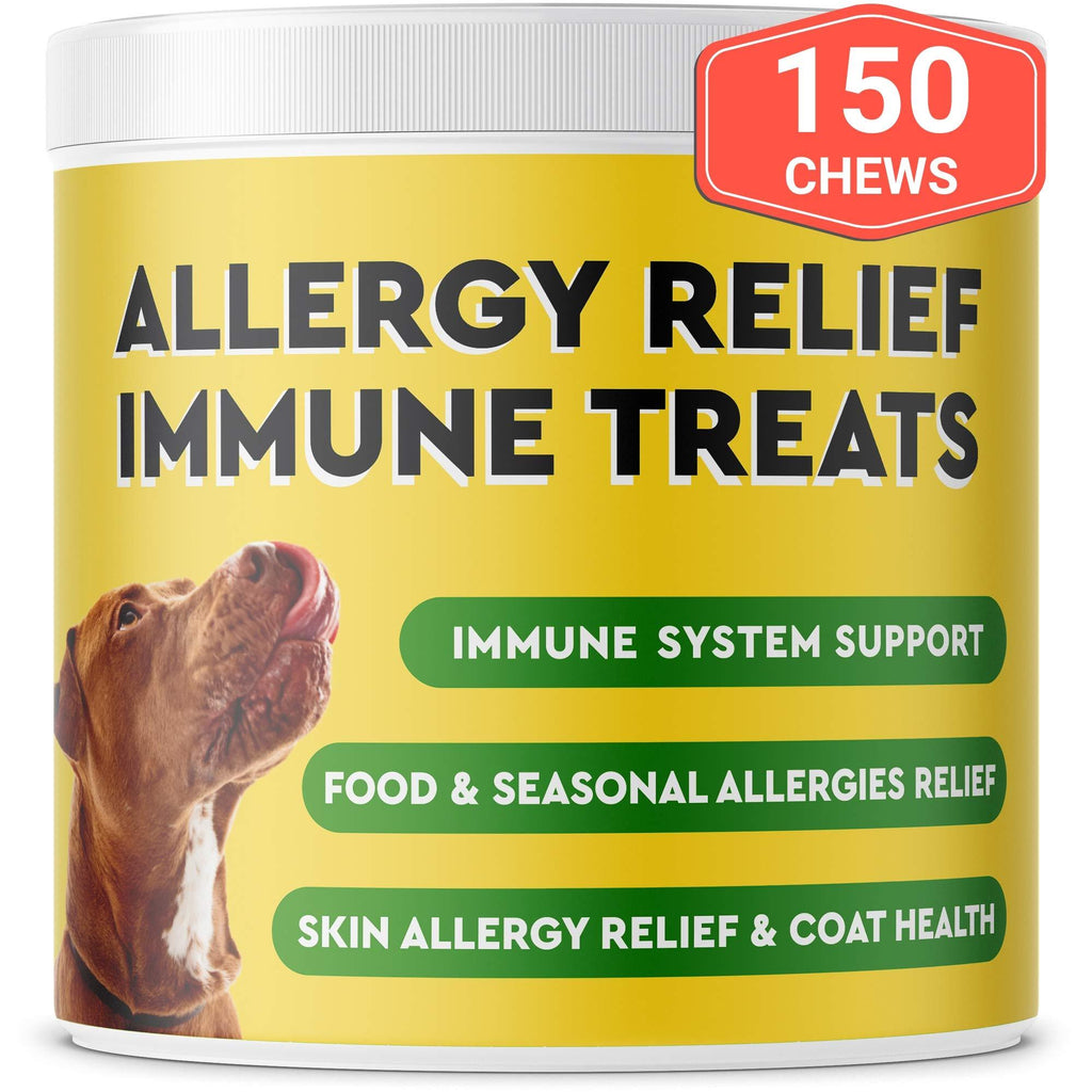 Pawfectchow Allergy Relief for Dogs - Immunity Supplement with Omega 3 Salmon Fish Oil, Colostrum, Digestive Prebiotics & Probiotics - Anti Itch & Skin Hot Spots - Made in USA - 150 Chews - PawsPlanet Australia