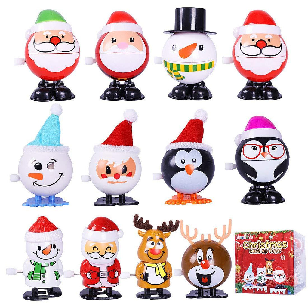 Max Fun 12pcs Christmas Stocking Stuffers Wind Up Toys Assortment for Christmas Party Favors Goody Bag Filler (Christmas Wind up Toys) - PawsPlanet Australia