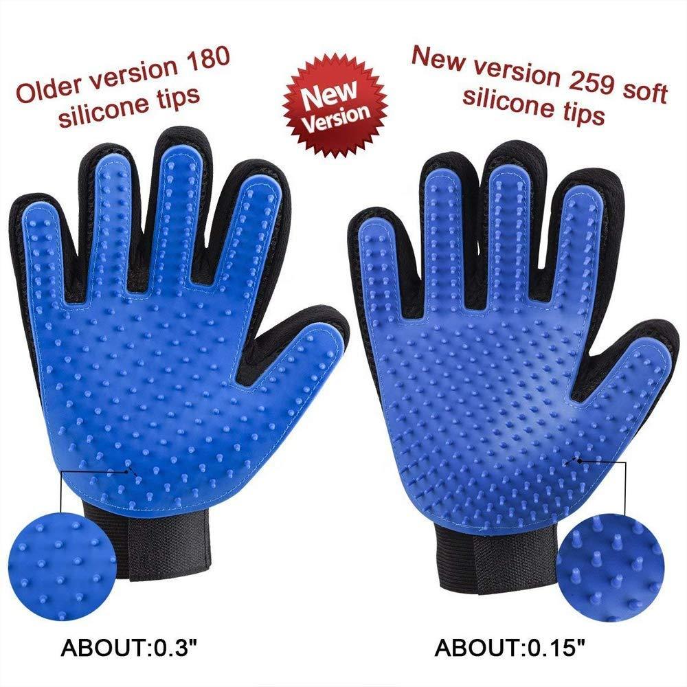 [Australia] - Pet Grooming Glove Gentle Deshedding Brush Glove-Pet Hair Remover Mitt Massage Tool/cat Brush for Shedding Design/Perfect for Dogs & Cats with Long & Short cat Brush for Shedding Pets Ninja Blue ( 1 Pair blue)-upgrade Version 