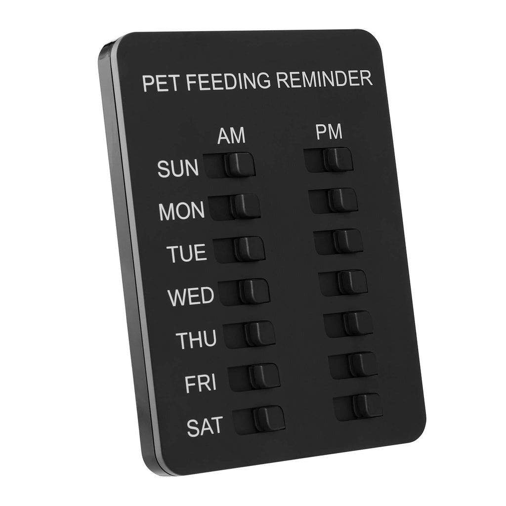 Allinko Dog Feeding Reminder Magnetic Reminder Sticker, AM/PM Daily Indication Chart Feed Your Puppy Dog Cat, Easy to Stick on Any Magnet or Plastic Surface - Prevent Overfeeding or Obesity Black - PawsPlanet Australia