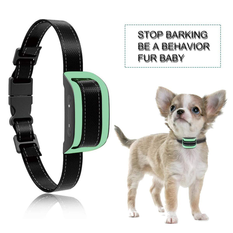 [Australia] - MASBRILL Dog Bark Collar Safe No Bark Control Device for Tiny Small Medium Dog Stop Barking by Sound and Vibration No Shock Human Way for Dog Lovers Green 