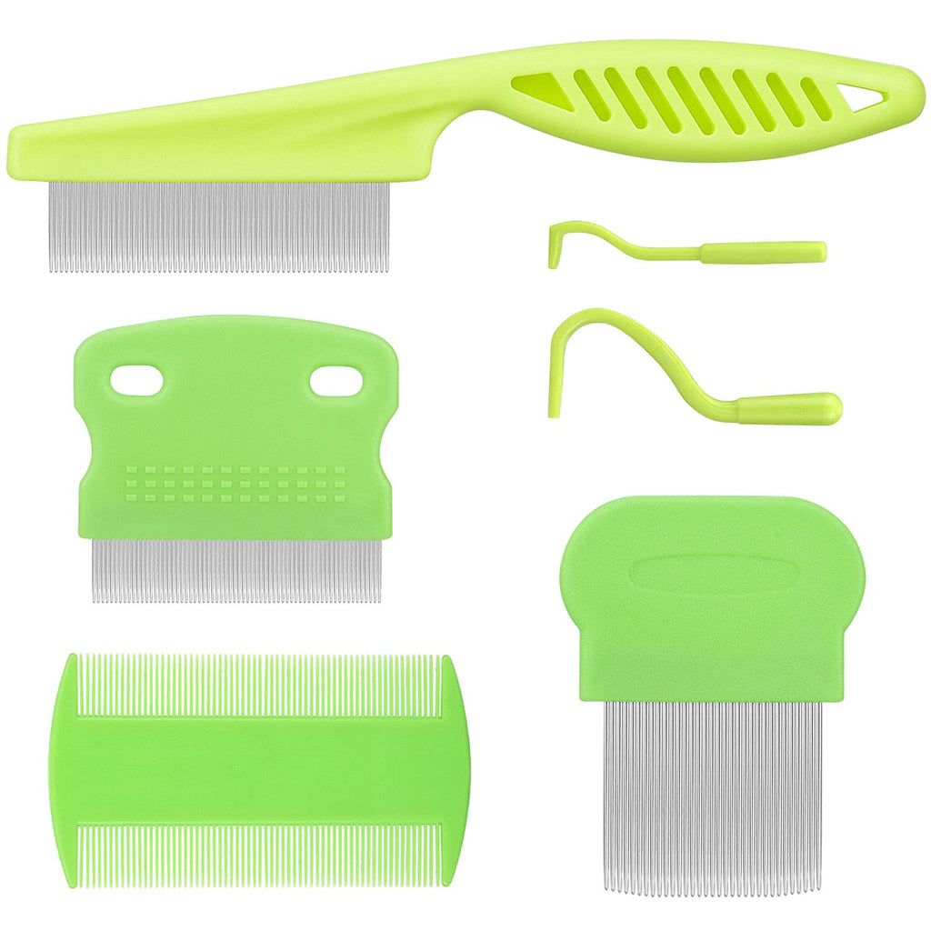 Cat Comb Dog Comb Fine Tooth Comb Pet Comb Grooming Set For Grooming And Removing Dandruff Flakes Remove Float Hair Tear Marks (green) green - PawsPlanet Australia