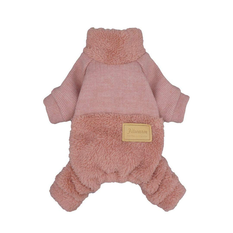 [Australia] - Fitwarm Turtleneck Knitted Dog Clothes Winter Outfits for Small Dogs Puppy Pet Jumpsuits Cat Sweaters S Pink 