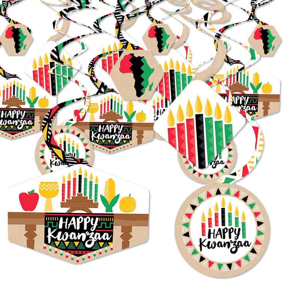 Big Dot of Happiness Happy Kwanzaa - African Heritage Holiday Party Hanging Decor - Party Decoration Swirls - Set of 40 - PawsPlanet Australia