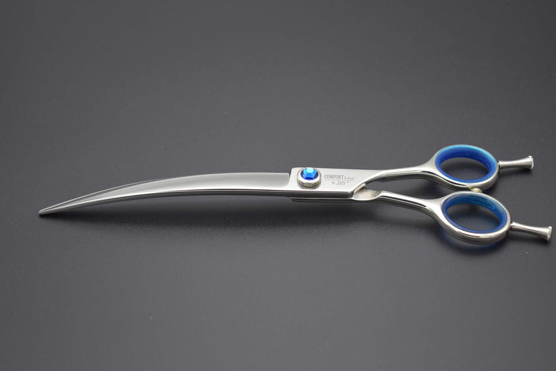 [Australia] - KKO Professional Dog/Pet Grooming Shears/Scissors 5.5'/6'/6.5"/7"/7.5"/8" Left/Right Handed Curved Shears/Straight Scissors Japan Craft Stainless Steel 440c Forged 8.0" Curved Blue Diamond 