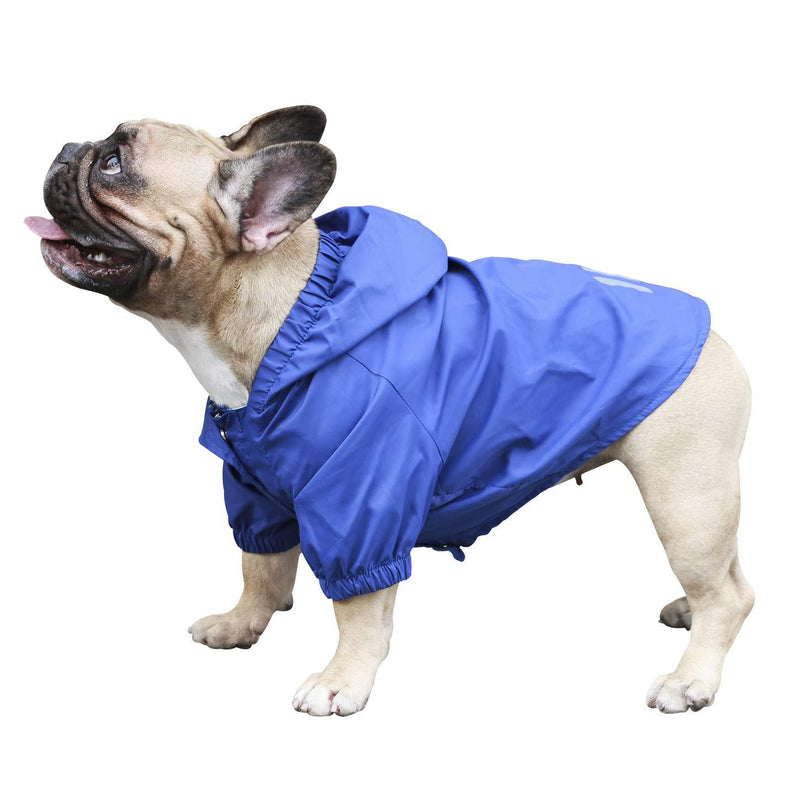 ICHOUE Dog Raincoat Lightweight Windbreaker Hooded Jacket Small Blue - PawsPlanet Australia