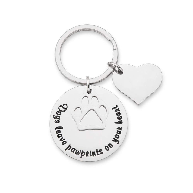 [Australia] - Pet Memorial Keychain for Dog Loss of Pet Gift Dogs Leave Paw Prints on Your Heart Pet Remembrance Sympathy Keepsake Grief Personalized Dog Keyring Gifts for Him Her Animal Lover Gift 