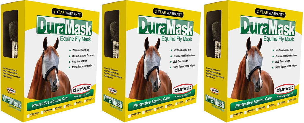 Durvet 3 Pack of DuraMask Equine Fly Masks, X-Large, for Horses 1200 to 1600 Pounds - PawsPlanet Australia