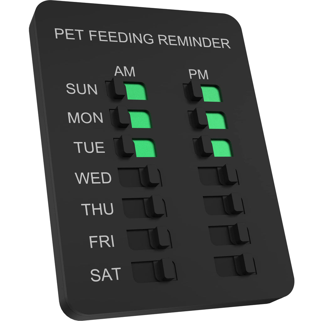 YARKOR Dog Feeding Reminder Magnetic Reminder Sticker,AM/PM Daily Indication Chart Feed Your Pets,Fridge Magnets and Double Sided Tape - Prevent Overfeeding or Obesity Black - PawsPlanet Australia