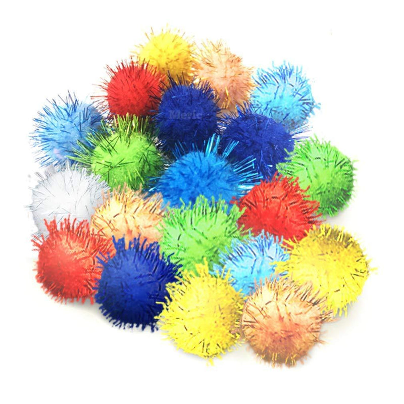 [Australia] - Meric Cat Toy Sparkle Ball Jumbo Pack, Unleash Your Cat’s Inner Lion, No More Flabby Tummy, Get Your Kitty Fit Again with These Sparkly Balls, Ideal for Multi-Cat Homes, Bond Over Play, 20-Pieces 