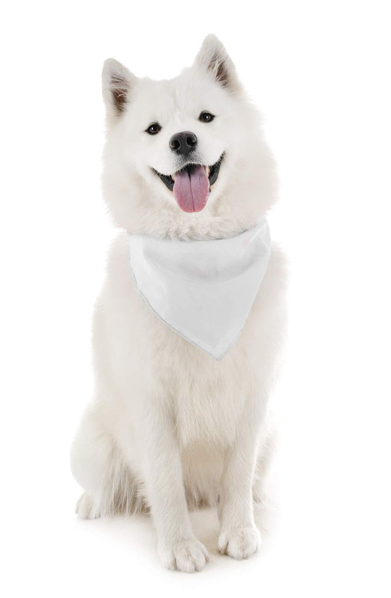 [Australia] - 2 Pack Qraftsy Dog Cotton Bandana Scarf Triangle Bibs for Any Size Puppies, Dogs and Cats White 