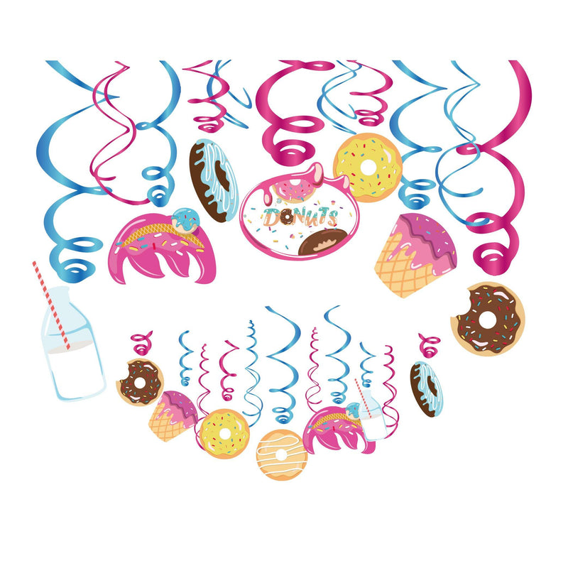 CC HOME Donut Party Supplies,Doughnut Hanging Swirl Decorations for Donut Party,Christmas,New Year,Birthday Party,Baby Shower Decorations Supplies - PawsPlanet Australia