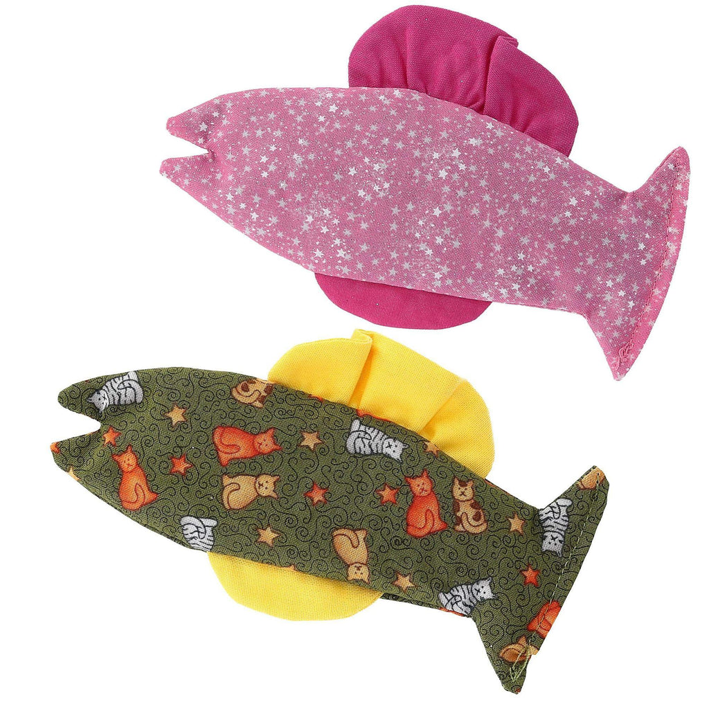 [Australia] - Ascentix 2 Pack Organic Catnip Catfish Cat Toys, Multi 