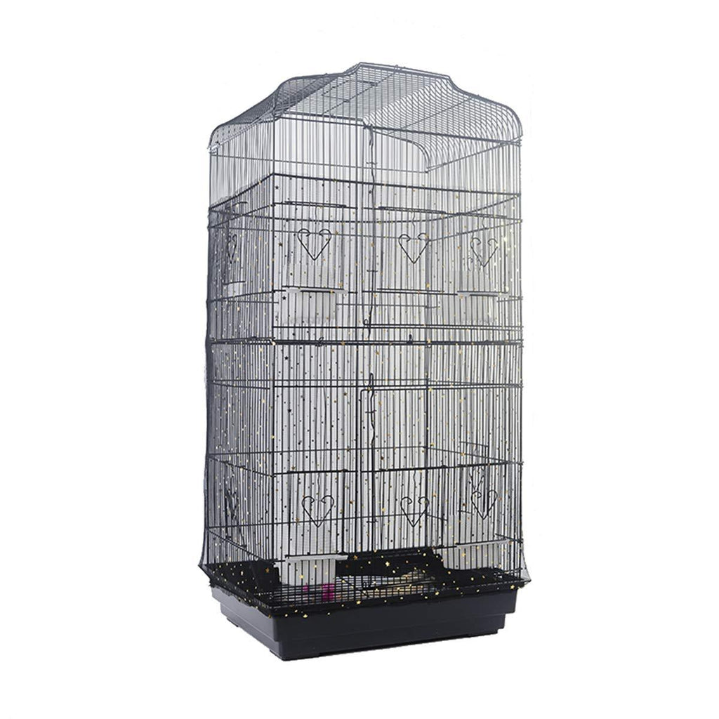[Australia] - Bonaweite Extra Large Mesh Bird Seed Catcher, Bird Cage Stretchy Guard Cover, Birdcage Nylon Shell Skirt Traps Guards - 29.5” Height Black 