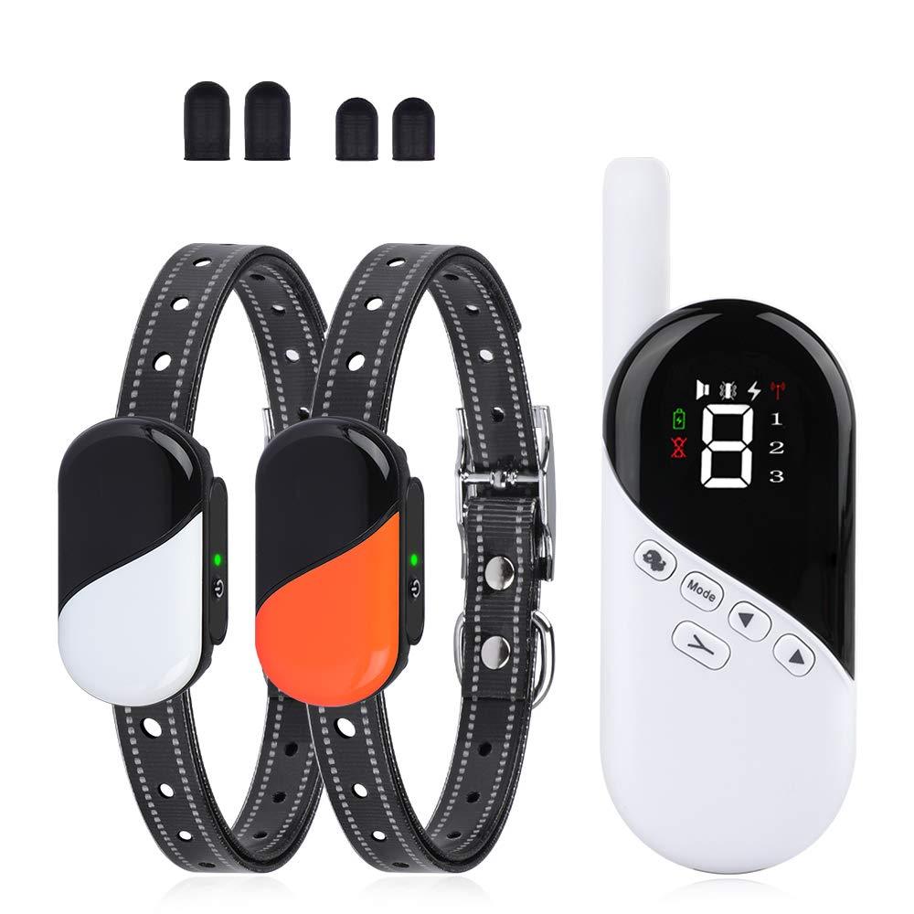 [Australia] - Dog Training Collar with Remote - Dog Shock Collar w/3 Training Modes, Beep, Vibration and Shock, 100% Waterproof Training Collar - Up to 1000Ft Range Remote - Suitable for Small, Medium or Large Dogs For Two Dogs 