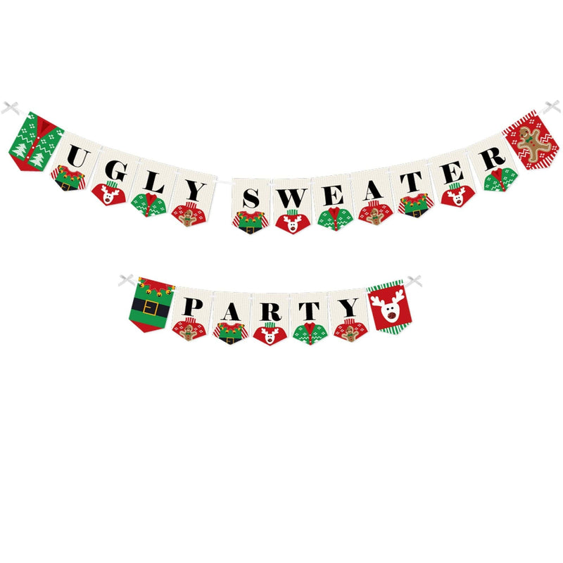 Big Dot of Happiness Ugly Sweater - Holiday and Christmas Party Bunting Banner - Party Decorations - Ugly Sweater Party - PawsPlanet Australia