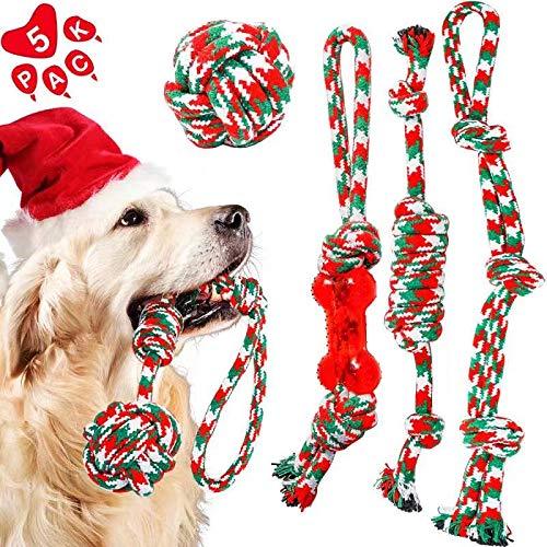 [Australia] - HETOO Puppy Toys,Dog Rope Toys for Boredom Teething Chew Tug Toys Set Washable Cotton Rope Dog Toys for Dogs 6 Pack 5-Pack 