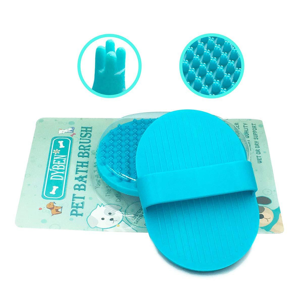 [Australia] - DYBEN Pet Bath Brush/Dog Shedding Brush/Soft Bristles Brush with Massage Teeth/Curry Shampoo Washing Brush/Dog Bath & Massage Brush for Pets with Short and Long Hair Green 