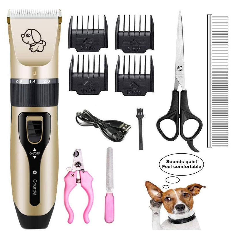 [Australia] - Mikayoo Pet Charging Electric Clippers,Pet Electric Shaver Cat and Dog Electric Hair Clipper,Dog Professional Beauty Trim Set Can Be Charged Electric Clipper Set, Scissors, Comb, Nail clipper 