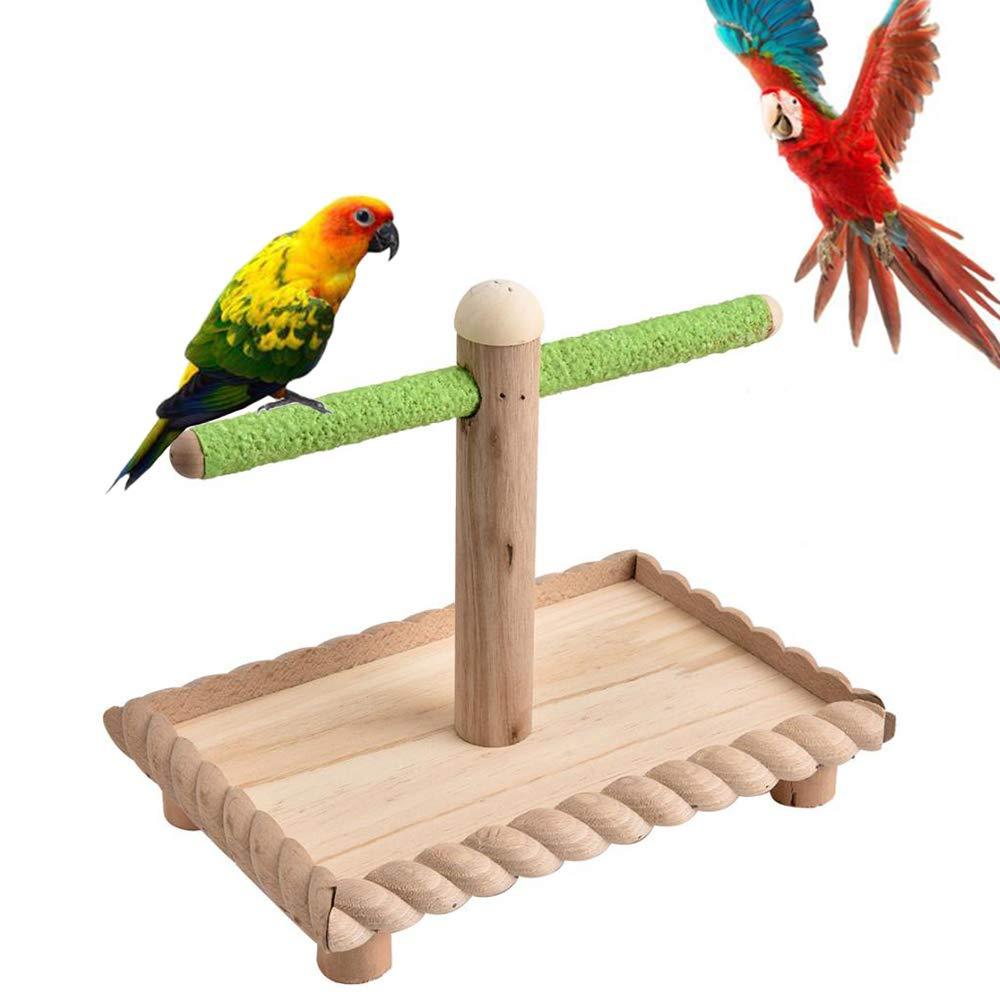 [Australia] - kathson Bird Tabletop Perch, Parrot Cage Stands Training Play Gym Playground Table Top for Parakeets Lovebirds Budgies 