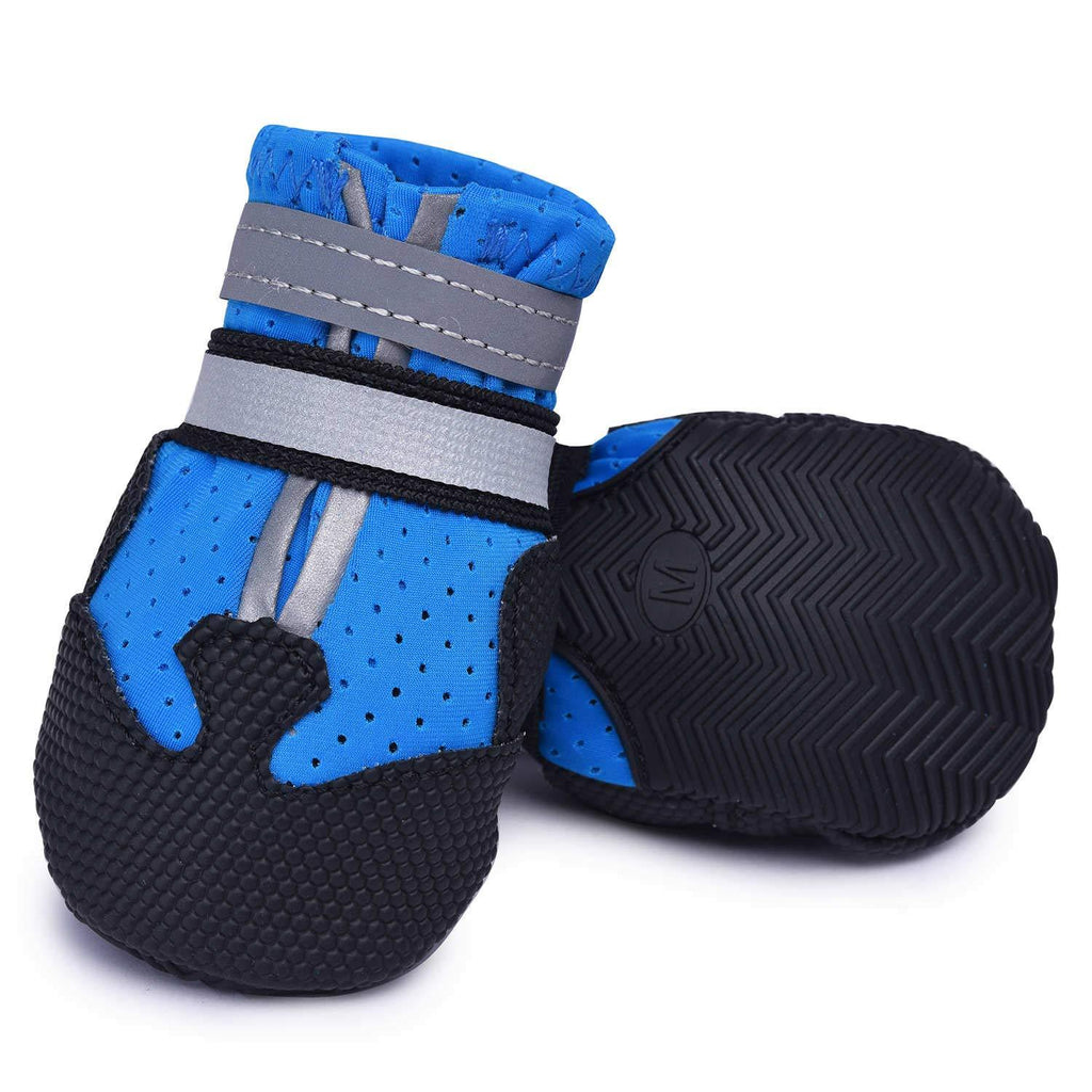 Ulandago Breathable Dog Boots Nonslip Rubber Soft Sole for Summer Size5 (3.15" width ) Blue - PawsPlanet Australia