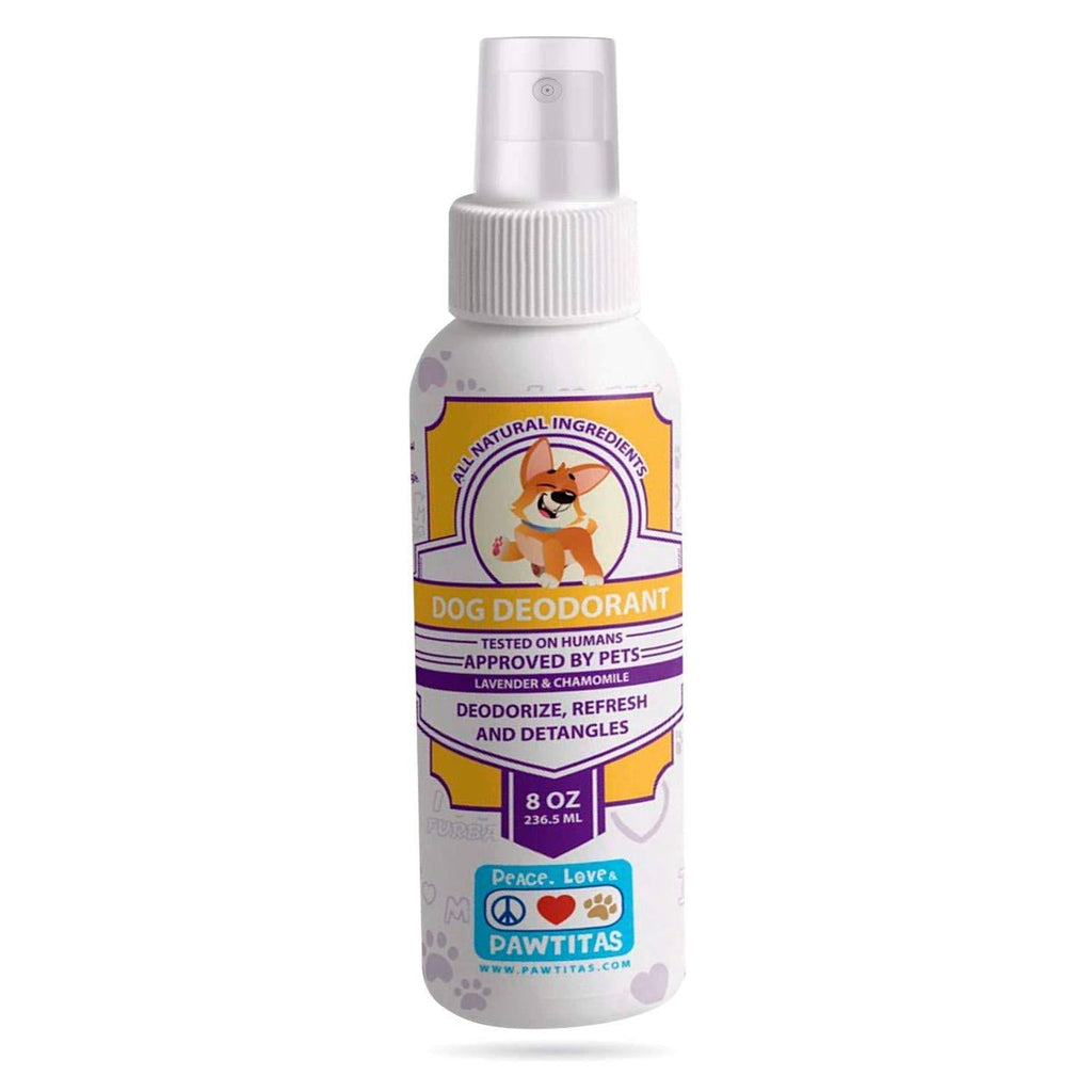 [Australia] - Pawtitas Dog Deodorant Spray a Fresh Perfume with Long Lasting Fragrance on Your Puppy Coat | Perfume for Dogs and Puppies with Essential Oils - 8 oz Dog Cologne. Lavender and Chamomile 