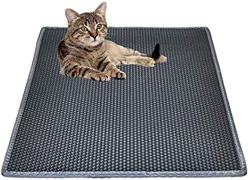 Cat Litter Mat Litter Trapping Mat, 30" X 24" Inch Honeycomb Double Layer Design Waterproof Urine Proof Trapper Mat for Litter Boxes, Large Size Easy Clean Scatter Control - PawsPlanet Australia