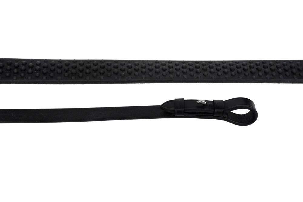 Rhinegold Unisex's R197-HAV Flexible Grip Rubber Reins Black One Size - PawsPlanet Australia