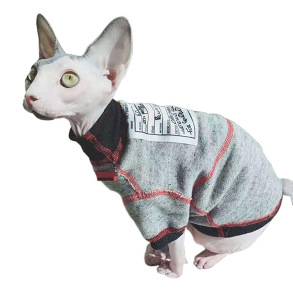 [Australia] - Bonaweite Hairless Cats Sweatshirt Turtleneck Vest, Breathable Adorable Cat Wear Shirt Clothes, Cat's Pajamas Jumpsuit for Sphynx, Cornish Rex, Devon Rex, Peterbald M 