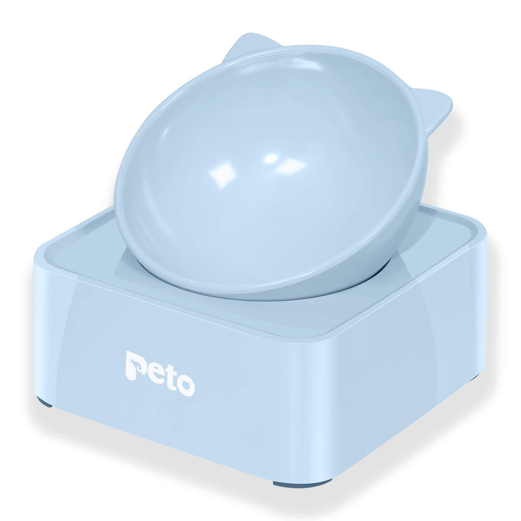 [Australia] - UPSKY Peto Cat Dog Bowl Raised Cat Food Water Bowl with Detachable Elevated Stand Pet Feeder Bowl No-Spill, 0-30°Adjustable Tilted Pet Bowl Stress-Free Suit for Cat Dog (White) Blue 