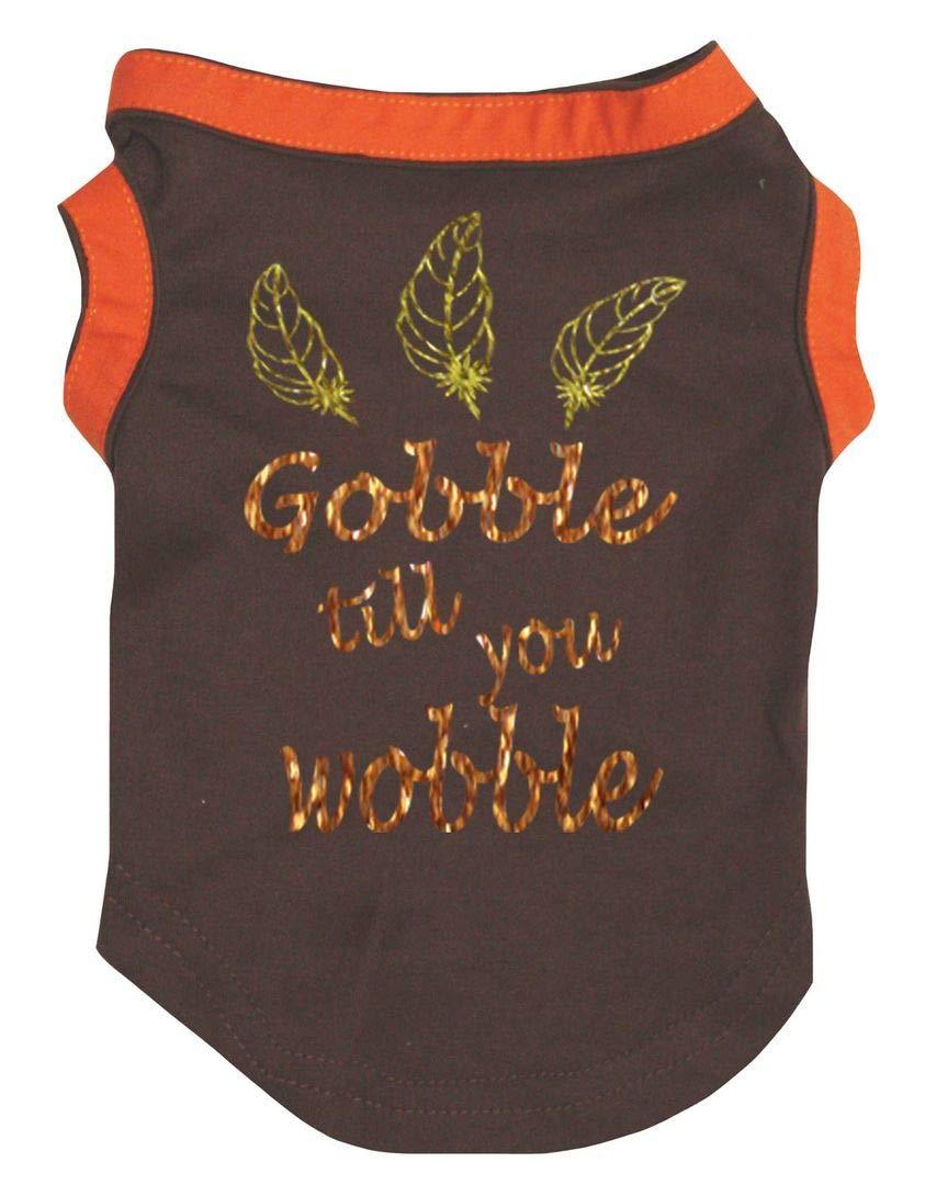Petitebella Feathers Gobble Till You Wobble Shirt Puppy Dog Clothes Small Orange Hemmed - PawsPlanet Australia