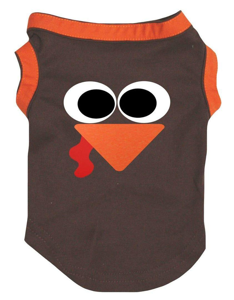 [Australia] - Petitebella Thanksgiving Turkey Face Shirt Puppy Dog Clothes Medium Brown 