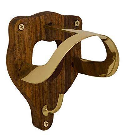 [Australia] - Tack Shack of Ocala Wood with Brass English Bridle Bracket 