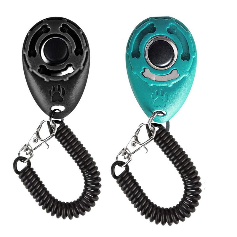 Winod Dog Training Clickers with Wrist Strap -2 Pack(Black +New Blue) - PawsPlanet Australia