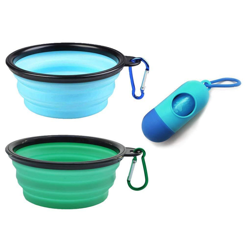 [Australia] - AGECASH A Collapsible Dog Bowl,Portable Dog Bowl, Travel Pet Bowl, Expandable for Cat Dog Water Bowls Food Feeding, 2 Pack Silicone Dog Bowl Small 