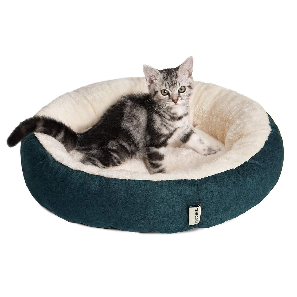 Tempcore Cat Bed for Indoor Cats, Machine Washable Cat Beds, 20 inch Pet Bed for Cats or Small Dogs,Anti-Slip & Water-Resistant Bottom Green - PawsPlanet Australia