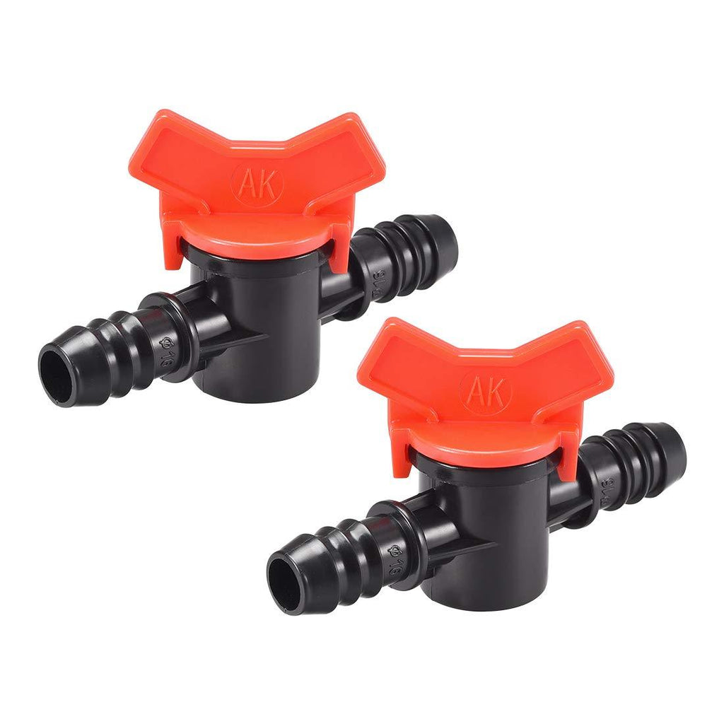 [Australia] - uxcell Drip Irrigation Barbed Valve for 1/2 Inch Double Male Barbed Valve Aquarium Water Flow Control Plastic Valve 2pcs 