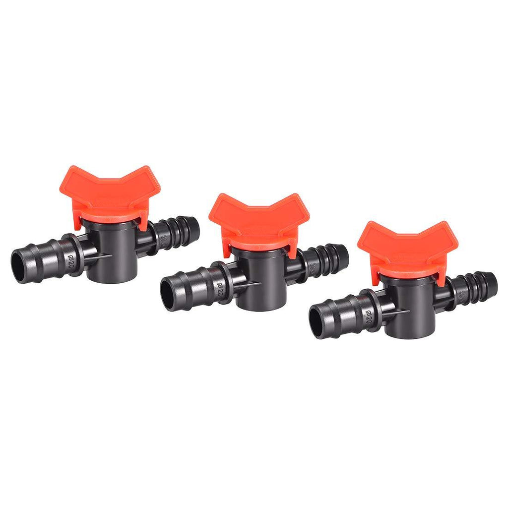 [Australia] - uxcell Drip Irrigation Barbed Valve for 1/2-inch X 5/8-inch Double Male Barbed Valve Aquarium Water Flow Control Plastic Valve 3pcs 