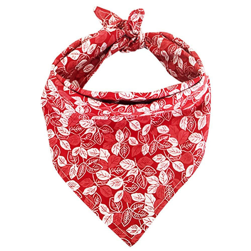[Australia] - CAROLLIFE Pet Dog Cat Bandana Bibs Triangle Scarfs Adjustable Kerchief Assortment Hankies with Soft Cotton Material for Puppy Dogs and Pet Cats red leaf 