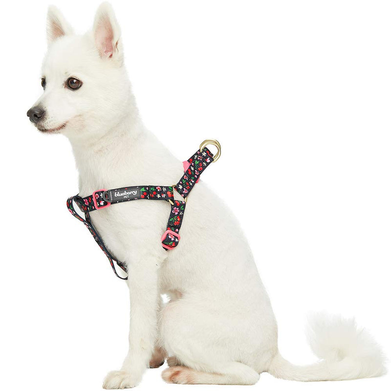 Blueberry Pet 10+ Patterns Spring Scent Inspired Floral Print/Camo Print Dog Harnesses (16.5" - 21.5") Chest Girth (Pack of 1) Black - PawsPlanet Australia