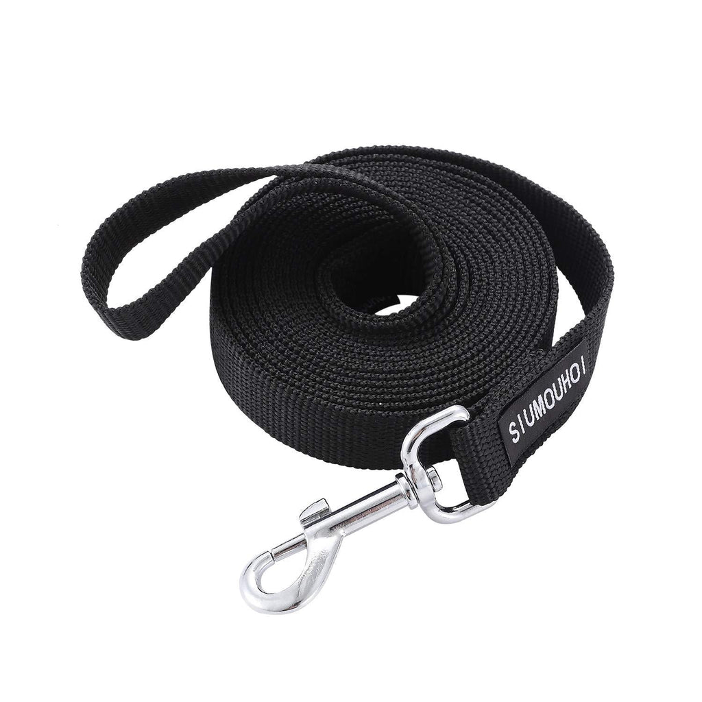 [Australia] - Siumouhoi Strong Durable Nylon Dog Training Leash, 1 Inch Wide Traction Rope, 6 ft 10ft 15ft Long, for Small and Medium Dog 6Feet Black 