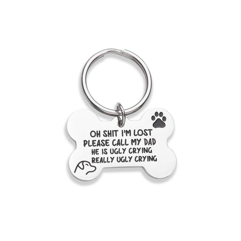 [Australia] - VANLOVEMAC Funny Dog Tag, Bone Engraved Tag, Puppy Pet ID, Pet Tags for Dogs Cats Kitten, Collar Tag, for Pets New Puppy Stainless Steel 
