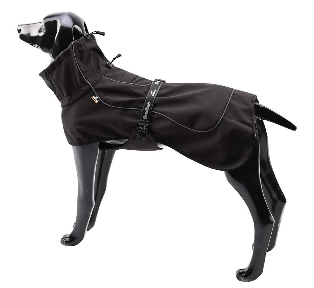 [Australia] - Tellpet Dog Jacket Fleece Dog Cold Weather Coats Reflective Waterproof Jackets M(Chest:25.5-31.5",Back Length:16") Black 