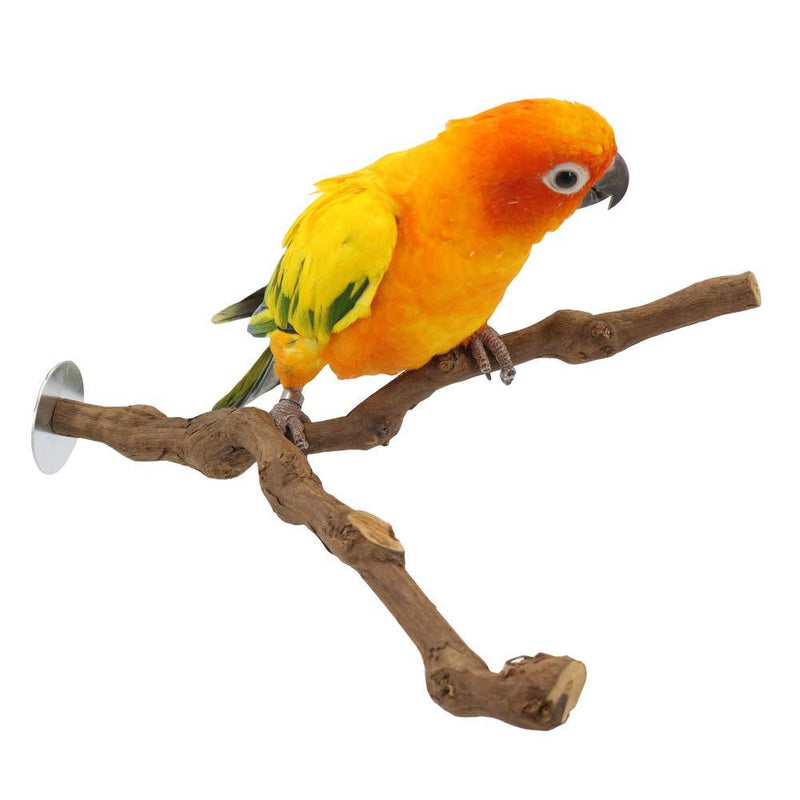[Australia] - YINGGE Wood Bird Stand Perch, Natural Wild Grape Stick Paw Grinding Standing Climbing Branch Toy Cage Accessories for Small and Medium Parrots Parakeets Cockatiels Lovebirds Sun Conures Caique Y Shape 